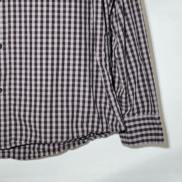 Billy Reid Standard Fit Long Sleeve Button Down Gingham Shirt Gray Mens Size XXL - Picture 5 of 8